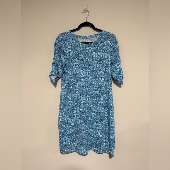 Lilly Pulitzer Dresses & Skirts - Lilly Pulitzer Belden Blue Floral Elbow Sleeve Shirt Dress Medium Resort Preppy